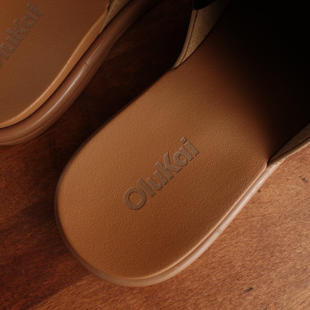 OluKai Sandals WMS SZ 6 Brown La'i Slide Slip On Shoes Coastal Comfort Vacation - Picture 7 of 12